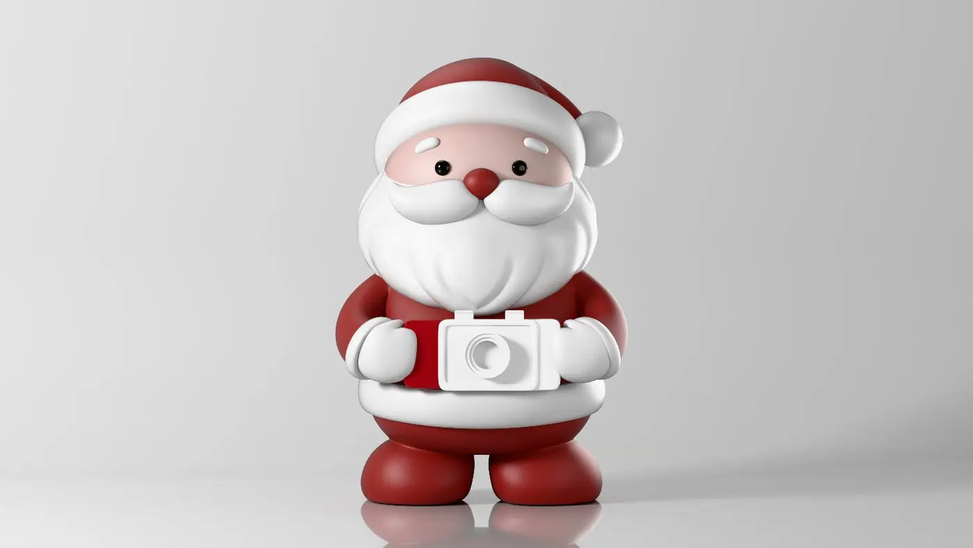 3D-geprinte Kerstman Decoratie met camera