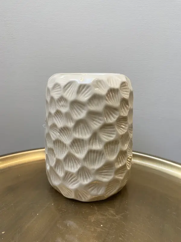 Aardewerk geurbrander Honeycomb beige