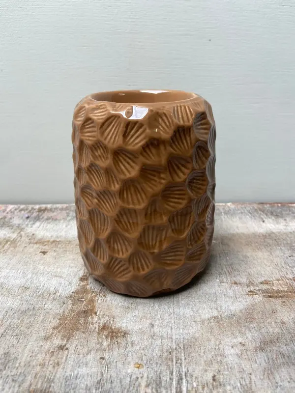 Aardewerk geurbrander Honeycomb walnut