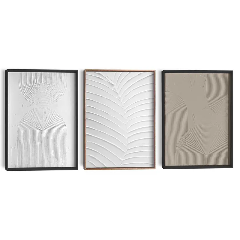 Abstracte wanddecoratie set met structuur Organische Patronen