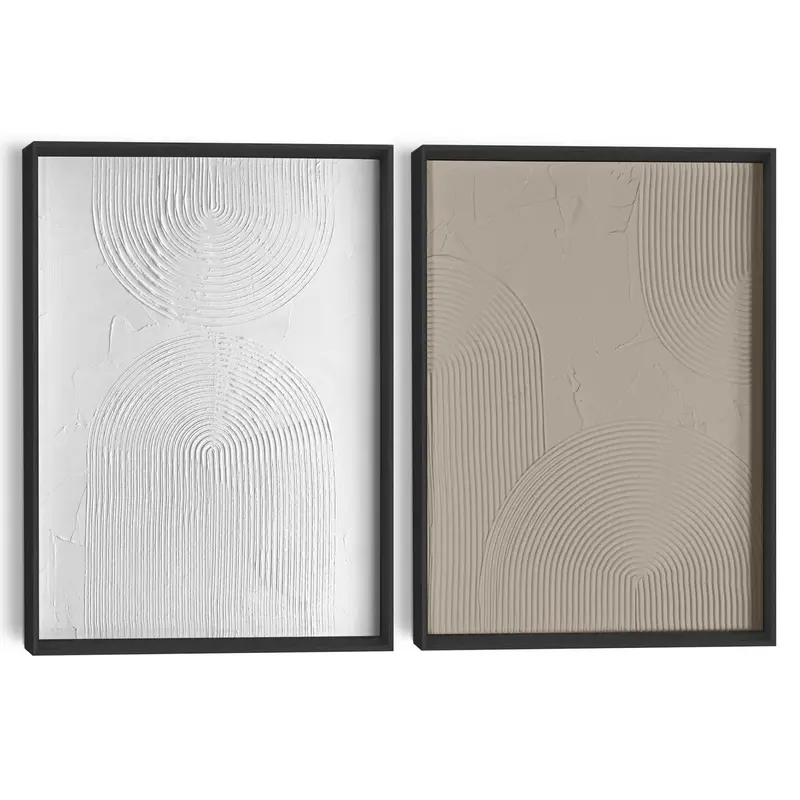 Abstracte wanddecoratie set met structuur Reliëf bogen