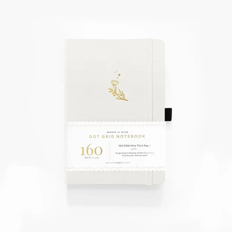 Archer & Olive A5 Moon Flowers Gold gilded edges