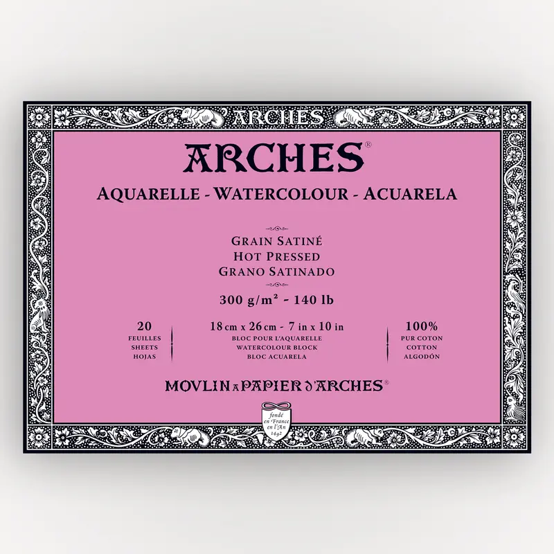 Arches Hot Pressed 300g 18x26cm 20 sheets