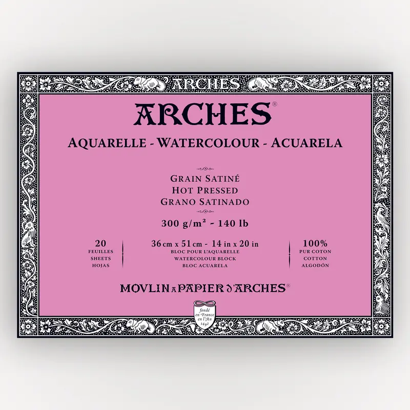 Arches Hot Pressed 300g 36x51cm 20 sheets