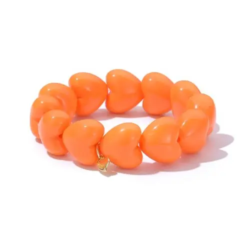Armband hartjes fel oranje