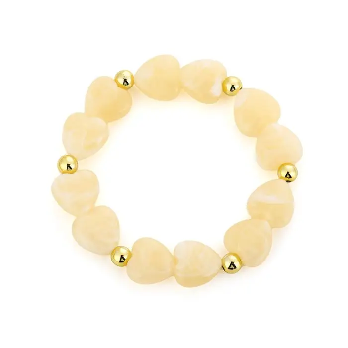 Armbandje hartjes - Beige