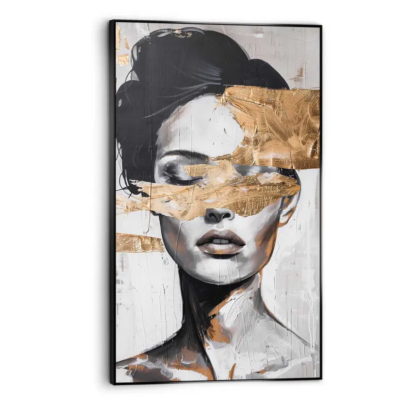 Art Frame Vrouw met goudkleurig detail 118x70