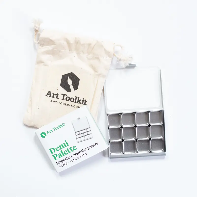Art Toolkit Demi Silver Palette with 12 Mini Pans