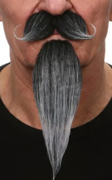 Baard en snor Victor grijs