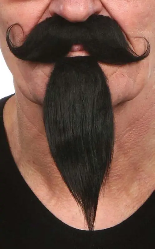Baard en snor Victor zwart