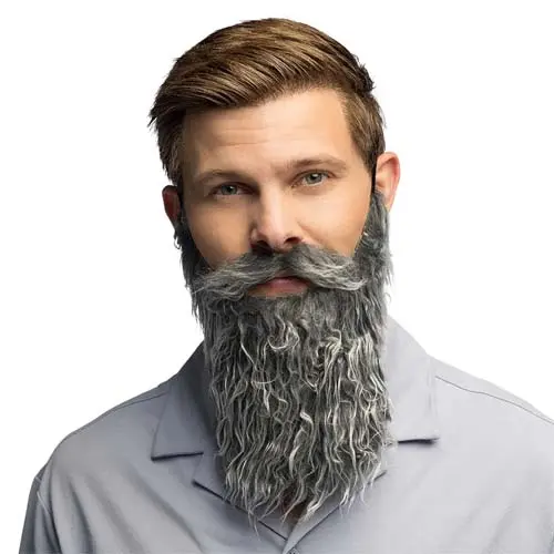 Baard met snor classic grijs