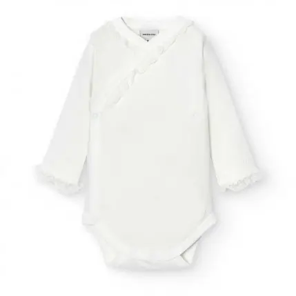 Babidu Bodysuit Lace Side Snap - White