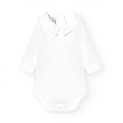 Babidu Bodysuit Polo Collar - White