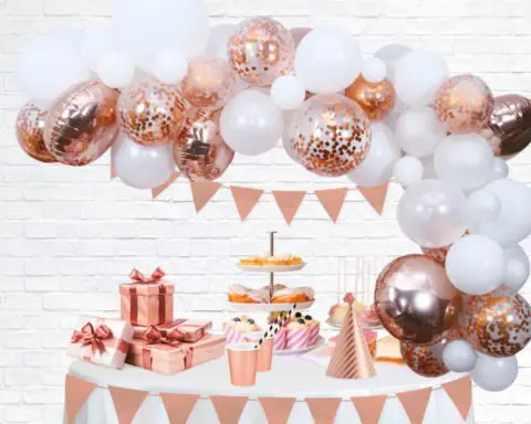 Ballon decoratie kit rosé goud