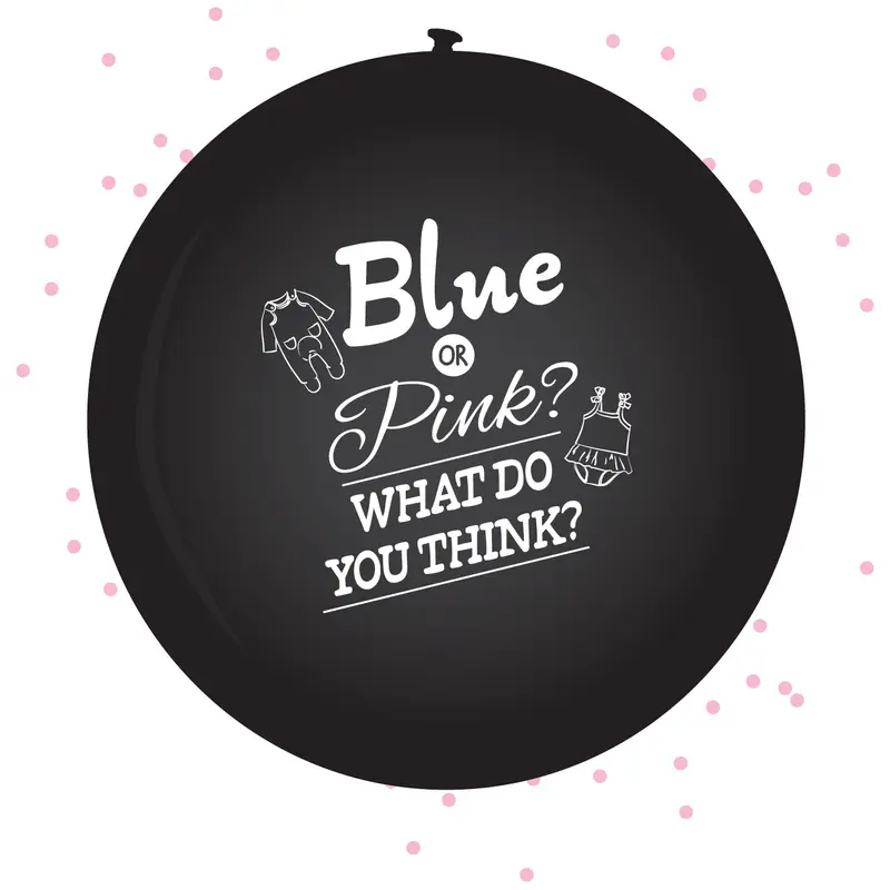 Ballon gender reveal 60cm + confetti roze
