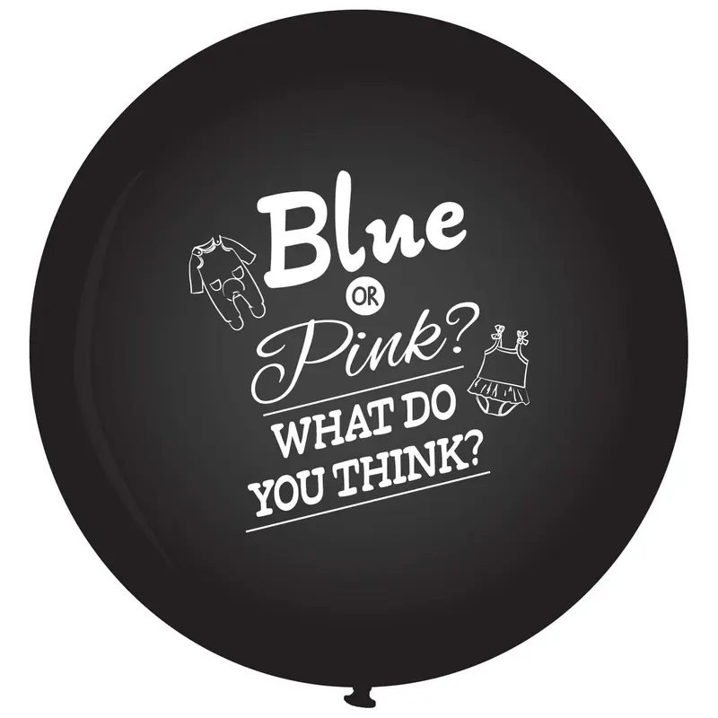 Ballon gender reveal zwart XXL / 90cm