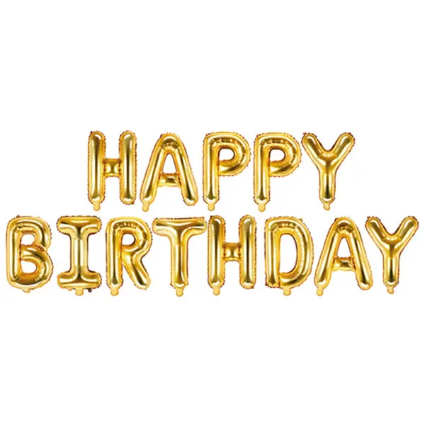 Ballonletters Happy Birthday gold (340x35cm)