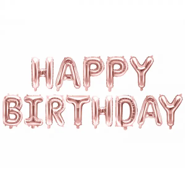 Ballonletters Happy Birthday rose gold (340x35cm)