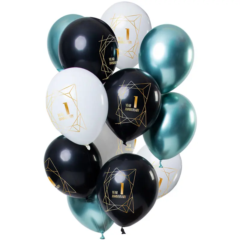 Ballonnen jubileum 1 jaar (30cm - 12st.)