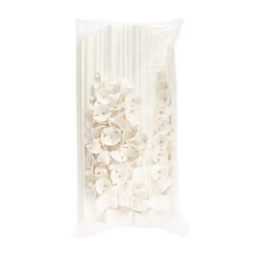 Ballonstokjes papier 40cm wit (100st.)