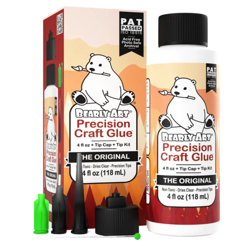 Bearly Art - Precision Craft Glue - The Original 4 fl oz + Tip Kit