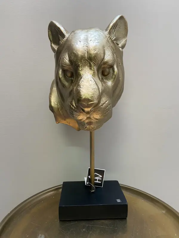 Beeld tijgerkop goud