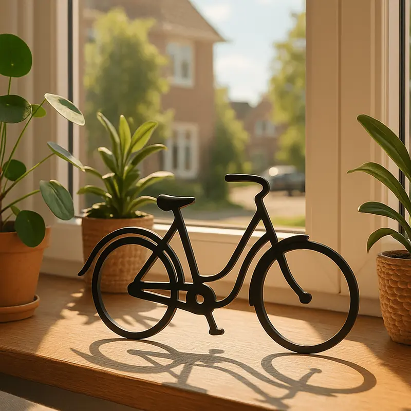 Beeldje ‘Damesfiets’ – minimalistisch en nostalgisch