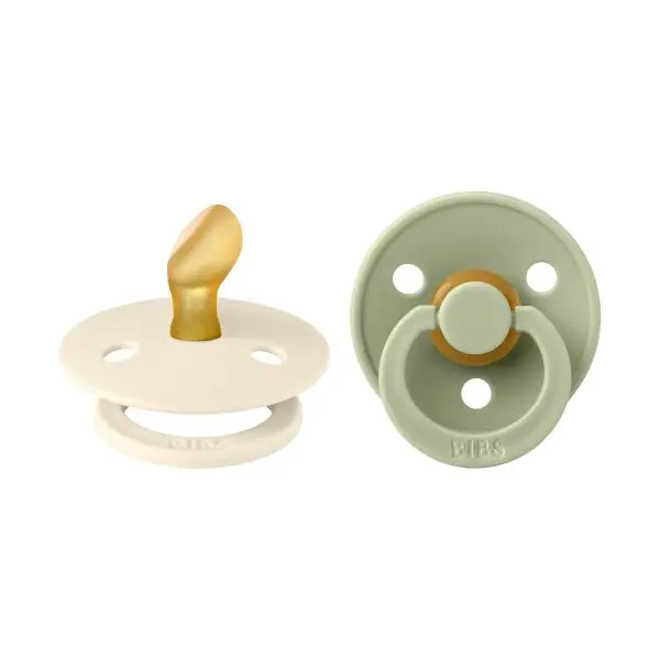 BiBs Fopspeen Anatomisch Ivory / Sage 0-6 Mnd 2 Stuks