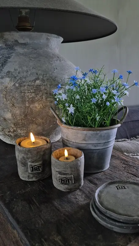 Blauwe sterbloem kunstplant in binnenpot 25 cm
