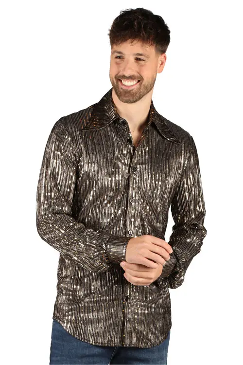 Blouse Disco King goud mt. M
