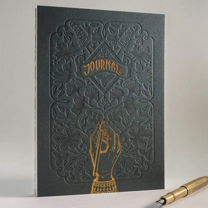 Boekdruk Journal Racing Green - Dotted