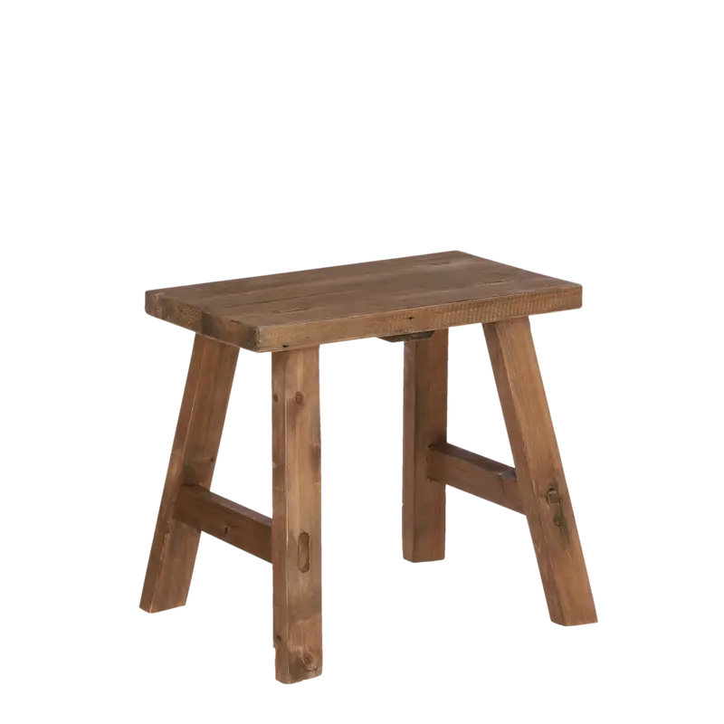 Bold Houten Krukje – Gerecycled Hout 38 cm