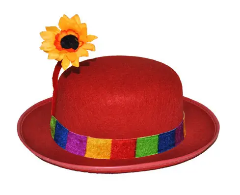 Bolhoed clown met bloem