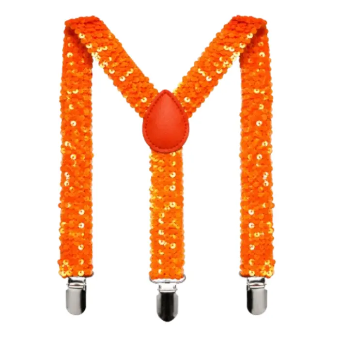 Bretels pailetten oranje