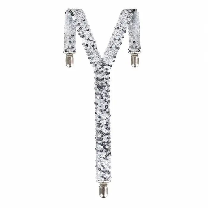 Bretels zilver pailletten