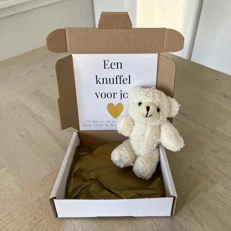 Brievenbus cadeau knuffel voor jou wit