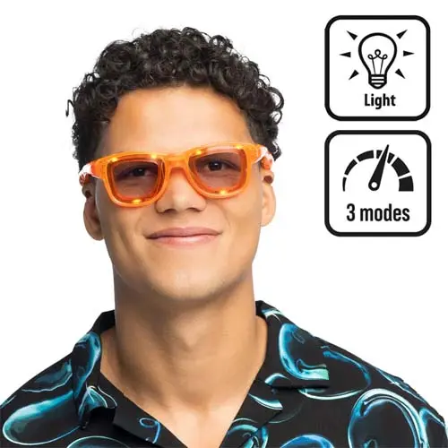 Bril party Blink oranje LED