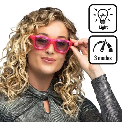 Bril party Blink roze LED