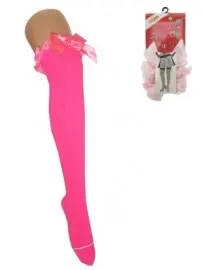 Britney kousen met strik fluor pink