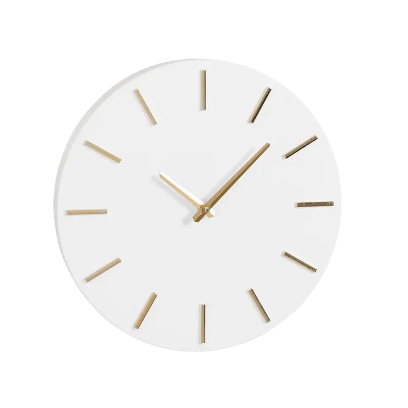 Brixen Wandklok - Ø35,5 cm - Wit & Goud