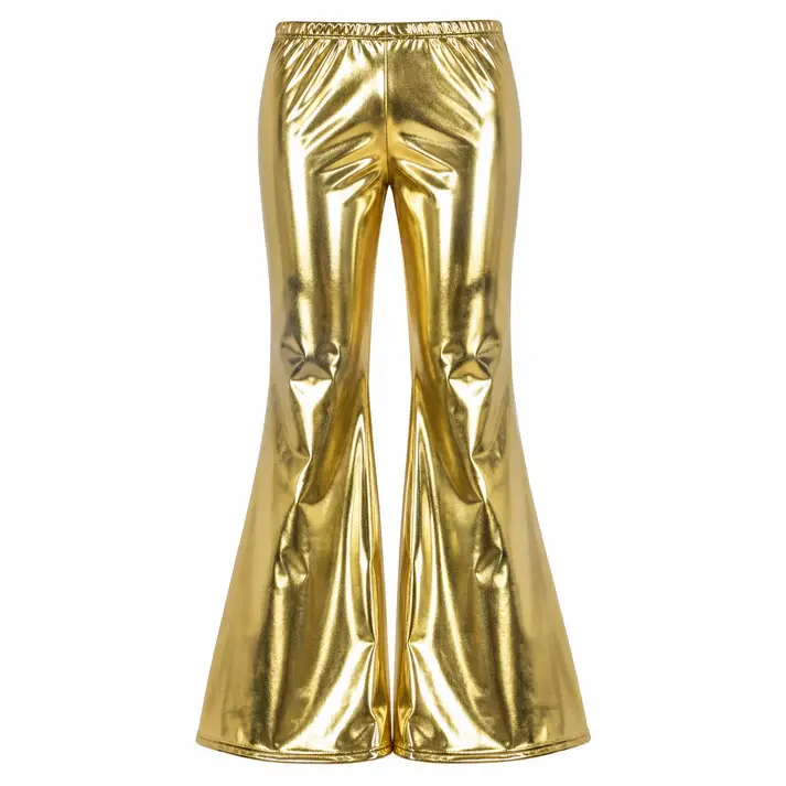 Broek flared goud dames maat L/XL