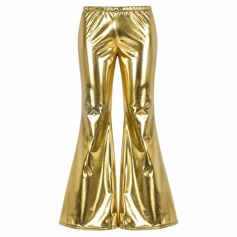 Broek flared goud dames maat S/M