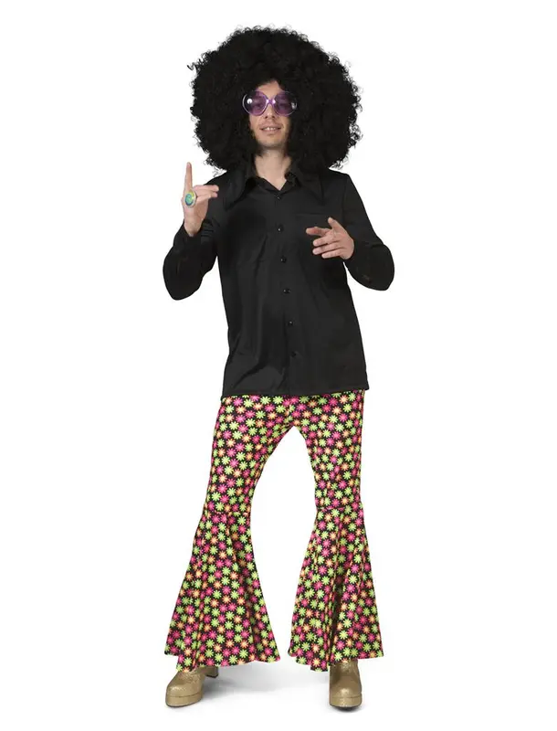 Broek hippie gebloemd mt. 48/50