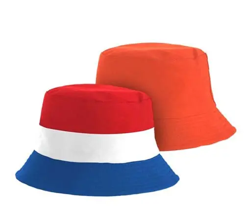 Bucket hat r/w/b/o (one size, omkeerbaar)