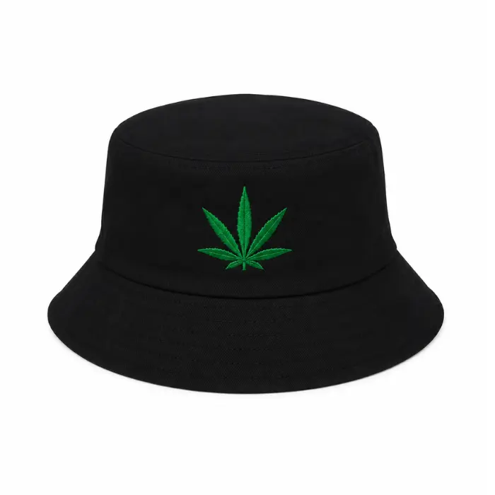 Bucket hoed cannabis zwart