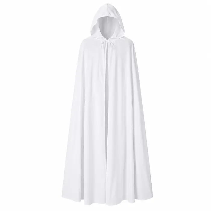 Cape Halloween capuchon wit volwassene