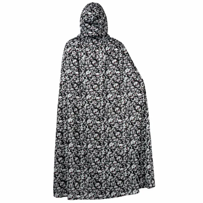 Cape Halloween schedels zwart/wit one size