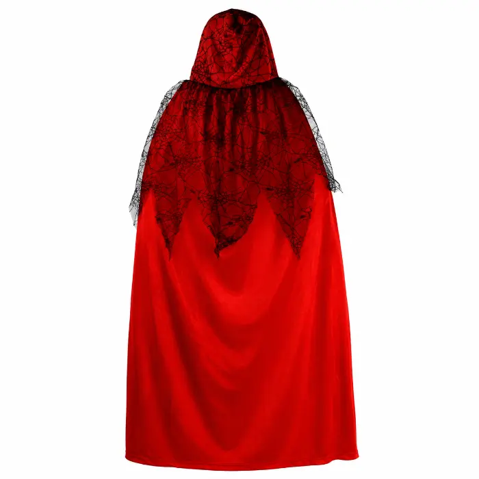 Cape Halloween spinnenweb rood one size