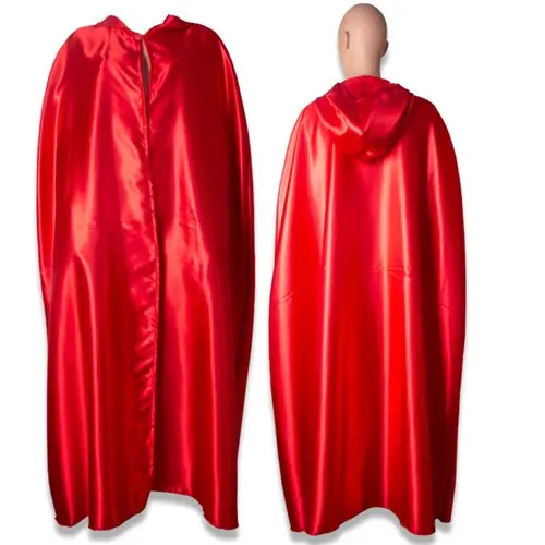 Cape met capuchon deluxe rood