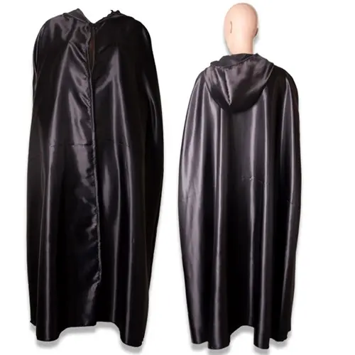 Cape met capuchon deluxe zwart